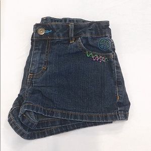 girls size 8 embroidered jean shorts